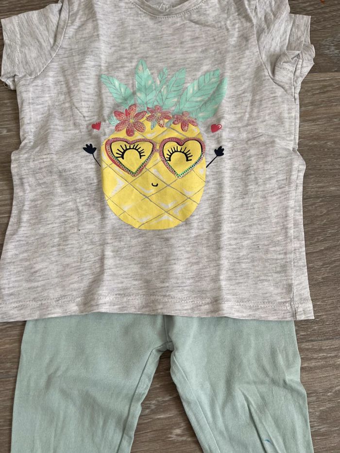 Ensemble t-shirt + legging fille 18 mois - photo numéro 2
