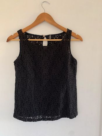 Blouse noir à broderie Naf Naf