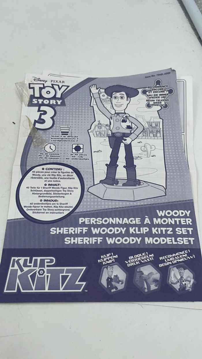 Figurine Disney Pixar Toy Story 3 Klip Kitz Woody 27 cm - photo numéro 3