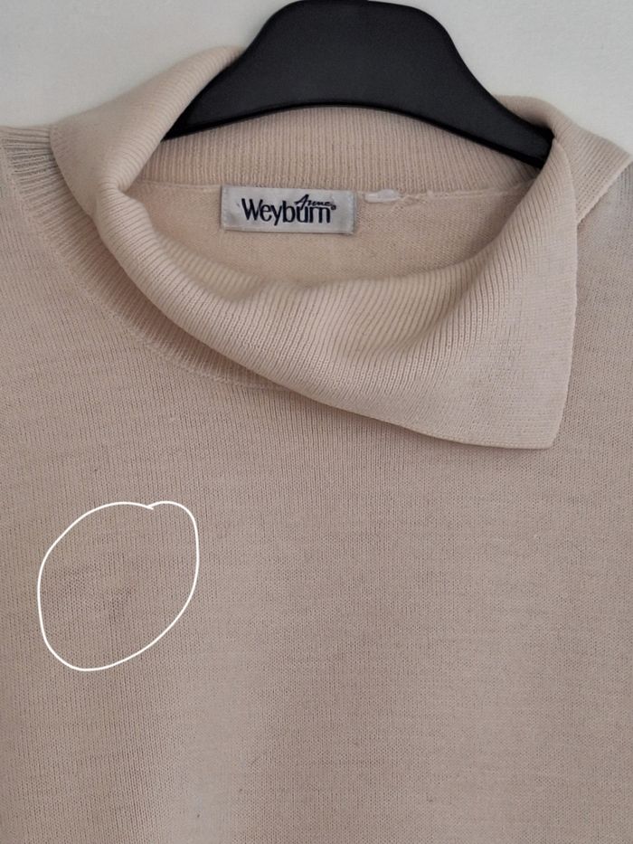Pull couleur crème en laine de Mérinos - photo numéro 5