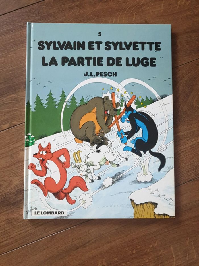 Bande dessinée Sylvain et Sylvette La partie de luge