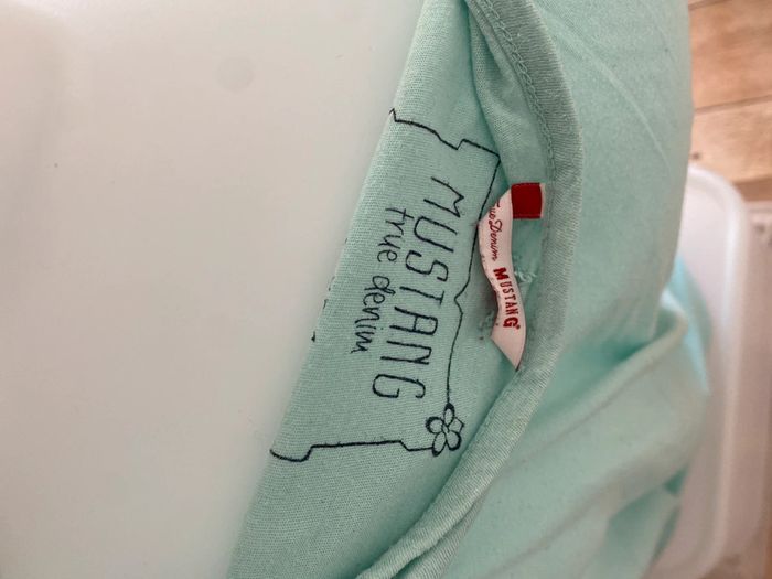 TEE shirt over size Mustang turquoise - photo numéro 5