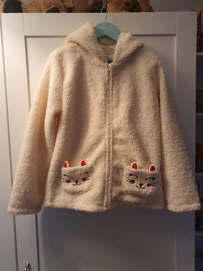 Gilet chaud à capuche chat sergent major 8/9 ans