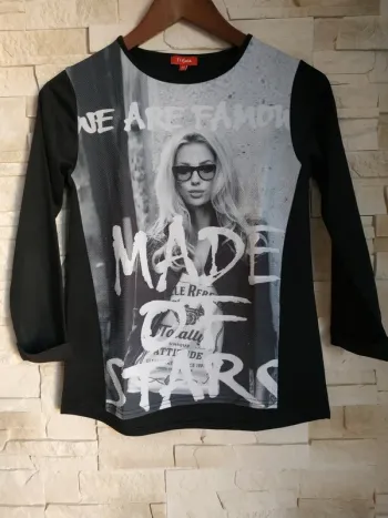 T-shirt fille 14 ans Tissaia tbe noir gris blanc