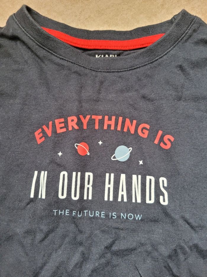 T-shirt manche longue kiabi 8 ans neuf planète - photo numéro 3