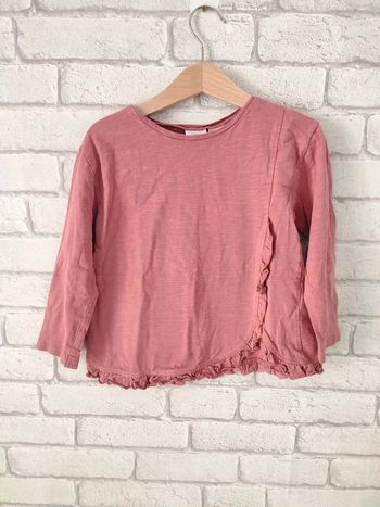 Tee shirt rose framboise Zara 3/4 ans manches longues
