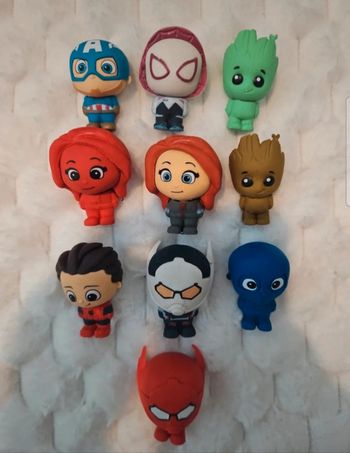 Lot de 10 figurines gomme 3D Marvel