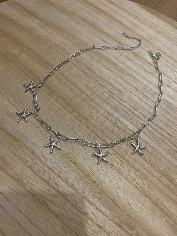 collier étoile de mer argentée - photo numéro 2