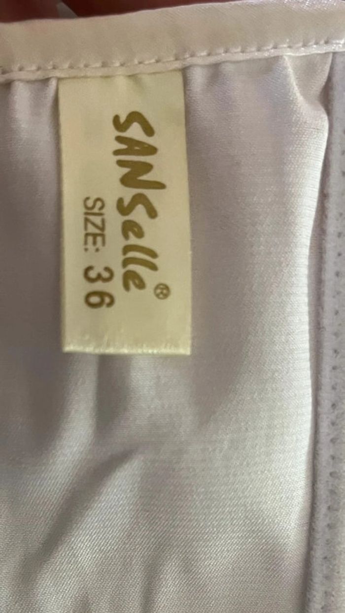 💕 bustier blanc satiné à boutons diamant taille 36 S #sanselle - photo numéro 6