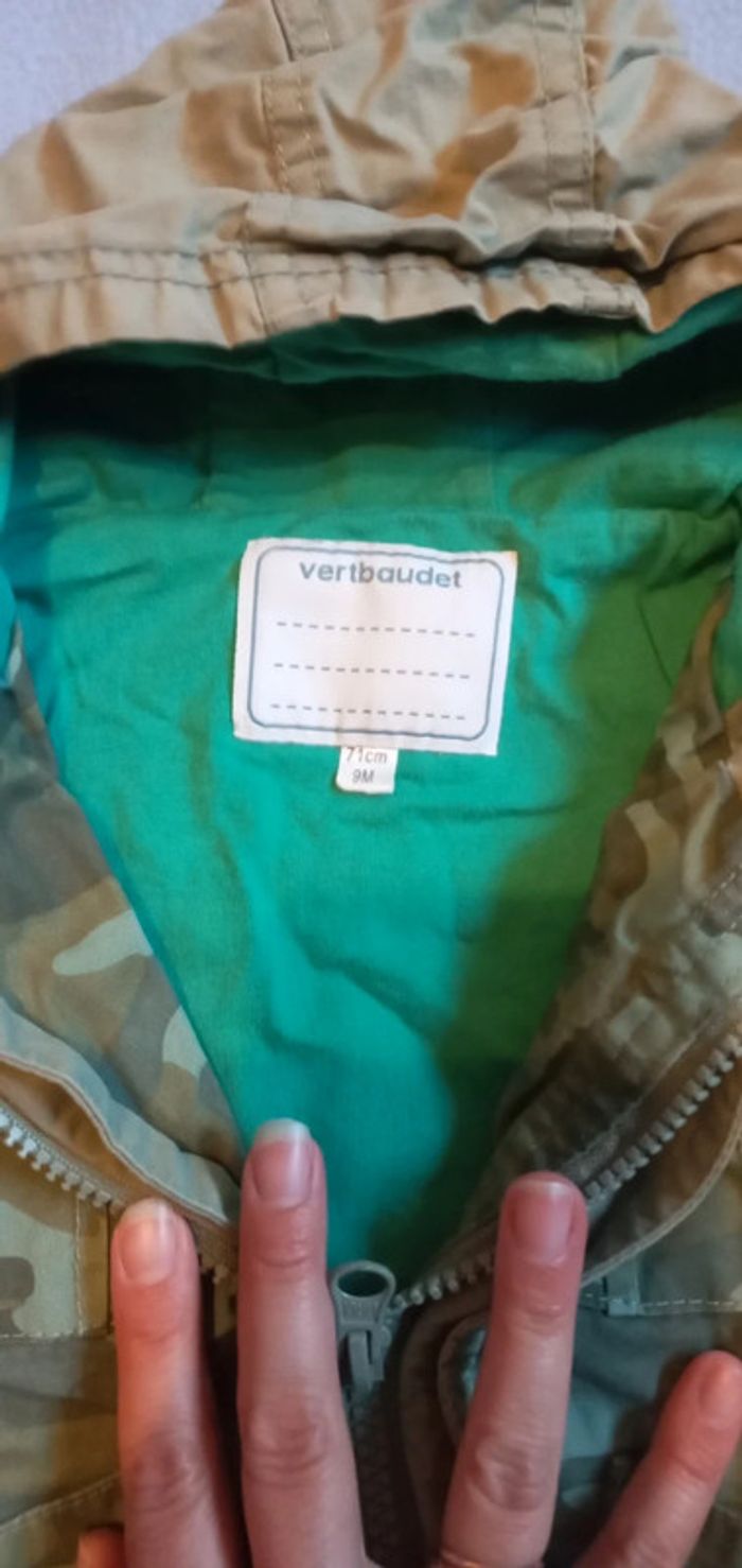 Veste mi-saison Vertbaudet taille 9 mois - photo numéro 2