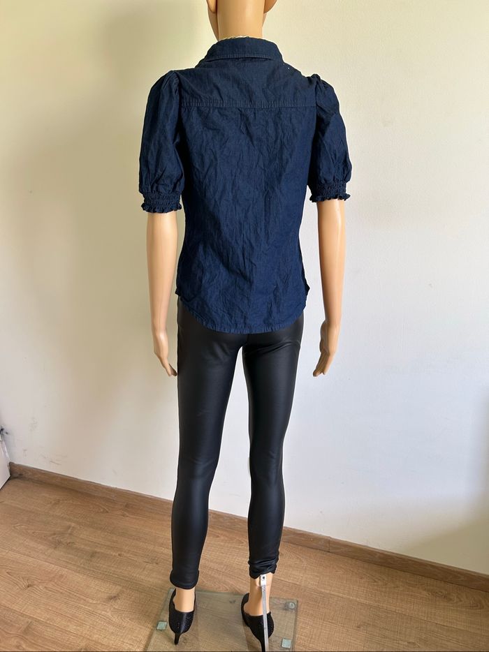 Chemise bleue marine à manches courtes Morgan taille 34 TBE - photo numéro 6