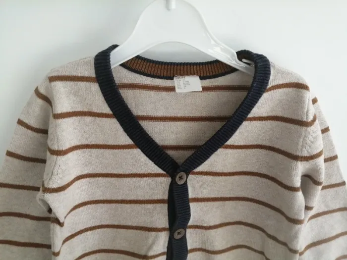 Gilet H&M beige camel et marine - photo numéro 2