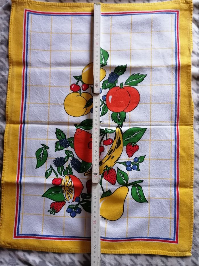 Torchon vintage fruits - photo numéro 3