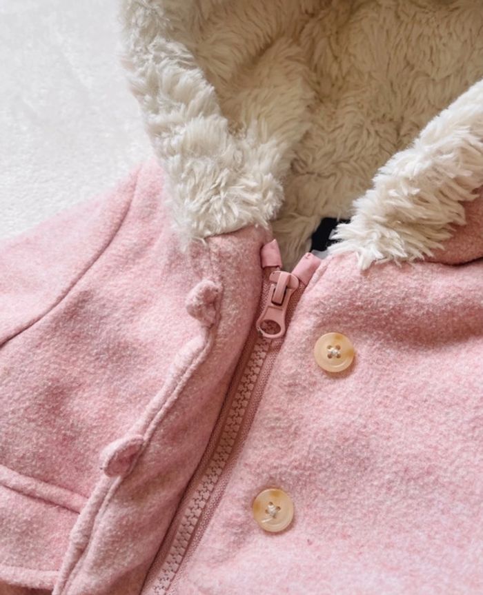 Manteau rose à capuche 12 mois - Kiabi - photo numéro 4