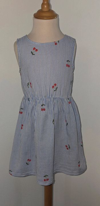 Robe à rayures et cerises 6 ans