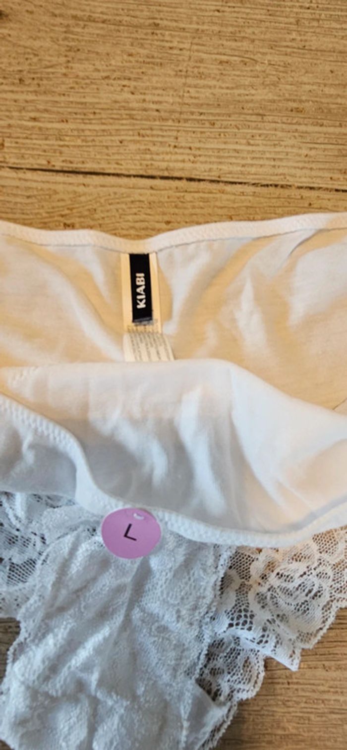 Culotte blanche avec dentelle, Kiabi, taille L, neuve - photo numéro 5