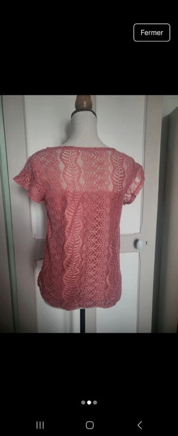 T-shirt dentelle rose - photo numéro 3