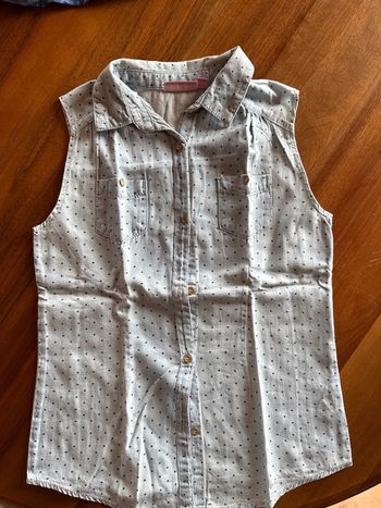 Débardeur jeans teeshirt sans manche fille 10 ans NKY