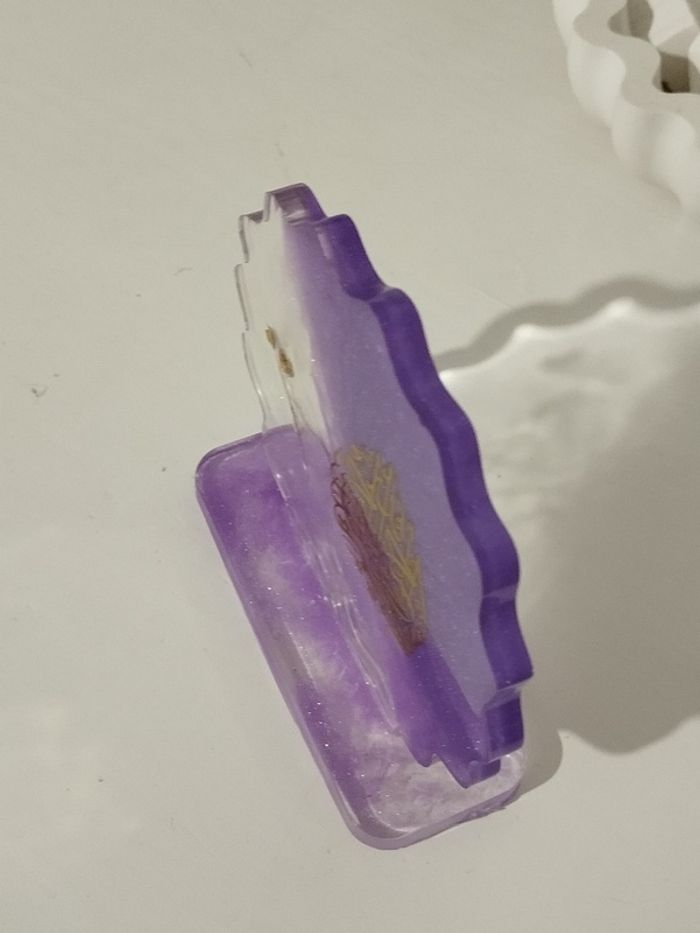 idée cadeau ornement bureau coiffeuse couvre tasse en résine et fleur naturelle abr001 - photo numéro 4