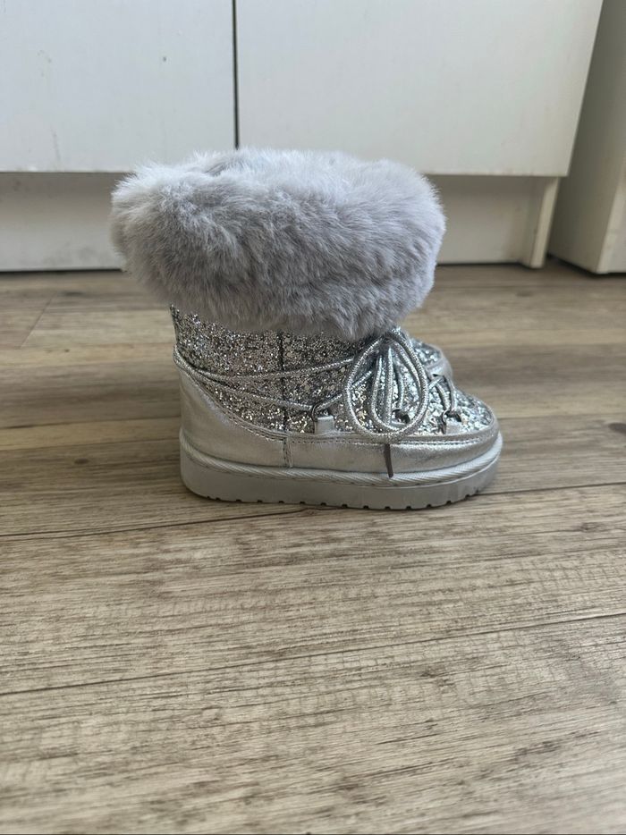 Bottes de neige ski gris argentée fourré taille 25 kiabi - photo numéro 2