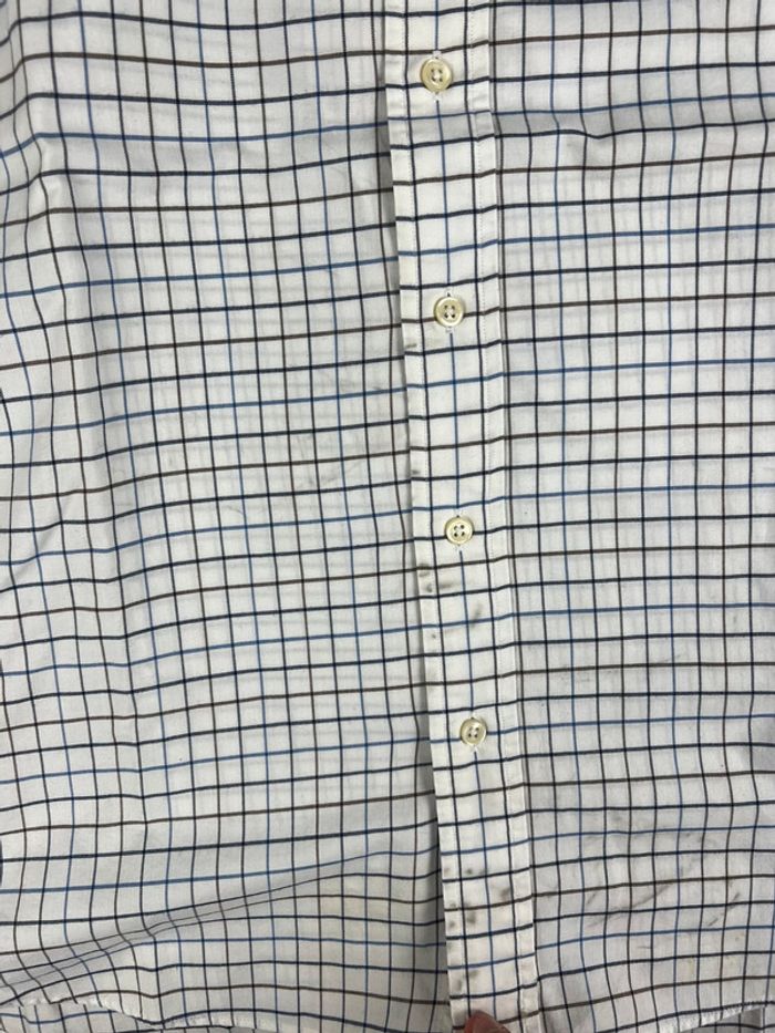 Chemise Ralph Lauren à carreaux blanc et bleu logo bleu taille XL style old money - photo numéro 7