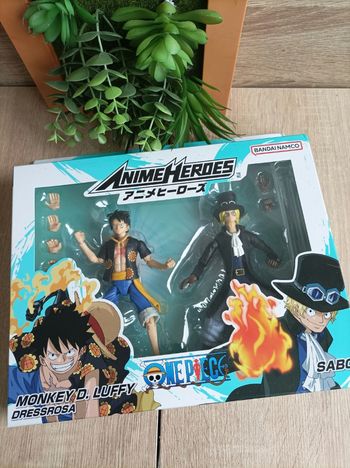 Pack 2 figurines articulées jouets Monkey D Luffy et Sabo One Piece anime heroes Bandai Namco 