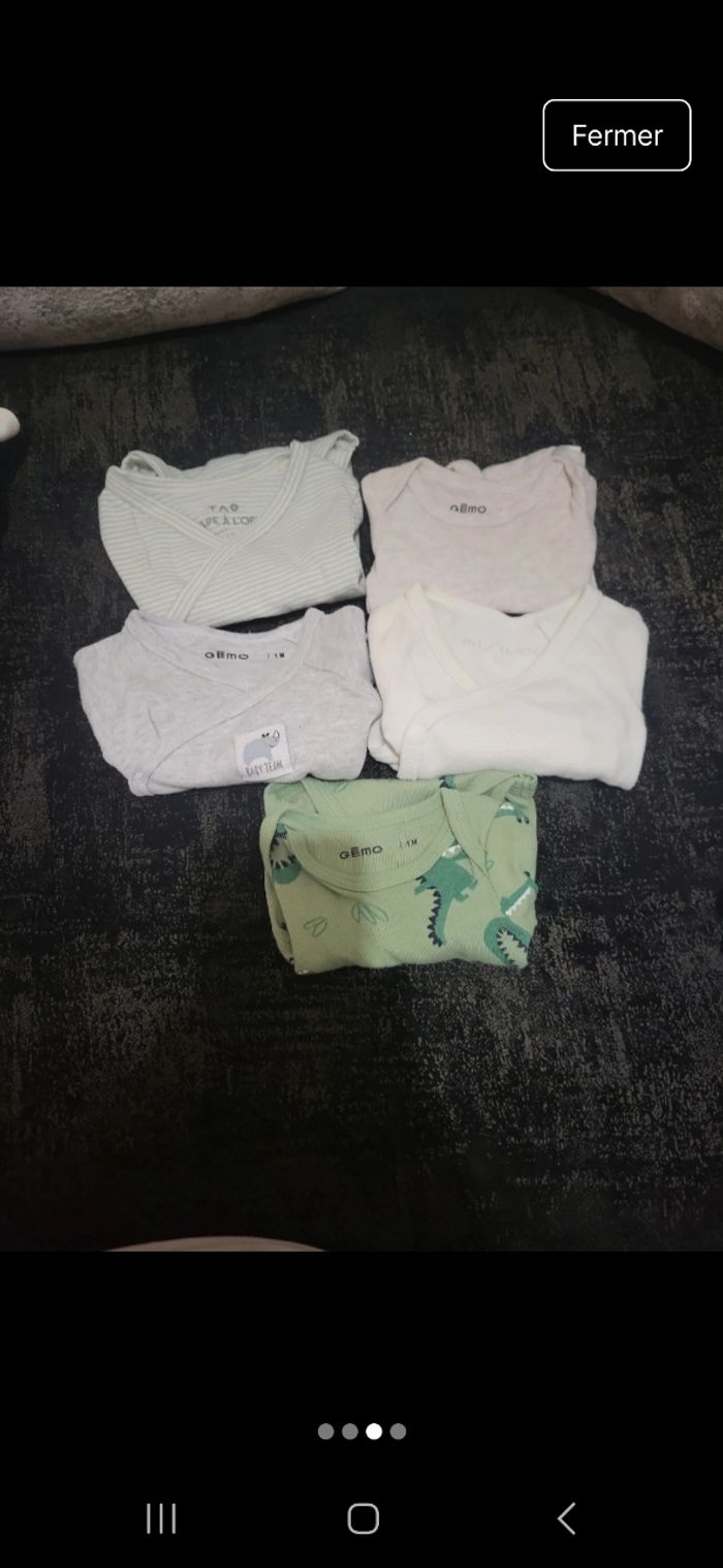 Lot de 14 bodies taille 1mois - photo numéro 3