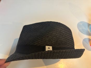 Chapeau panama style Stetson paille noir ikks 53cm 8/10ans