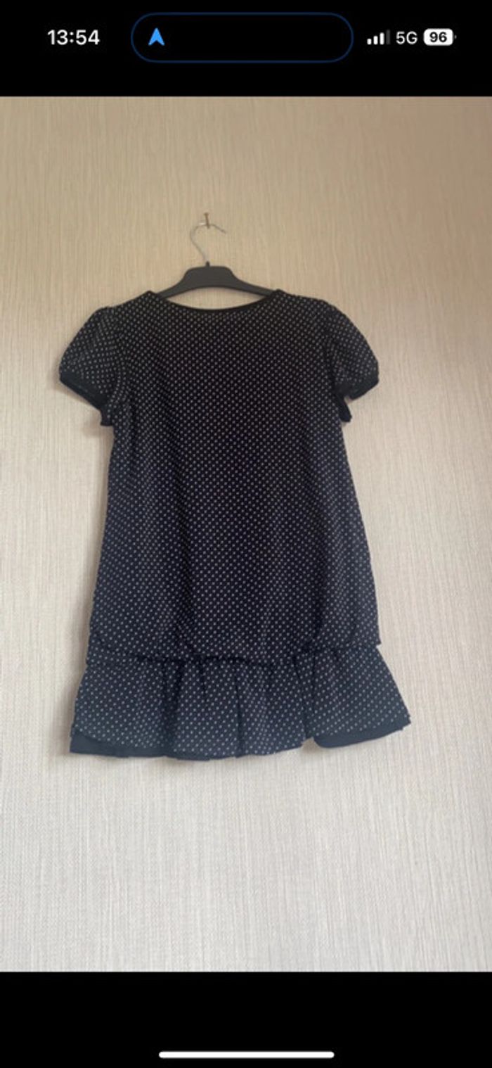 T-shirt/ Tunique La Halle noir à pois 14 ans - photo numéro 2