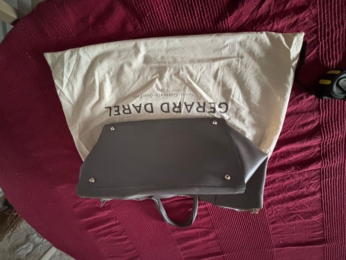 Sac Gerard Darel cuir gris authentique # - photo numéro 9
