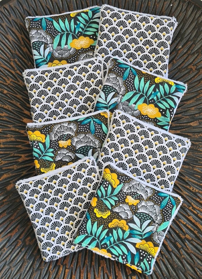 8 lingettes lavables 9x9cm