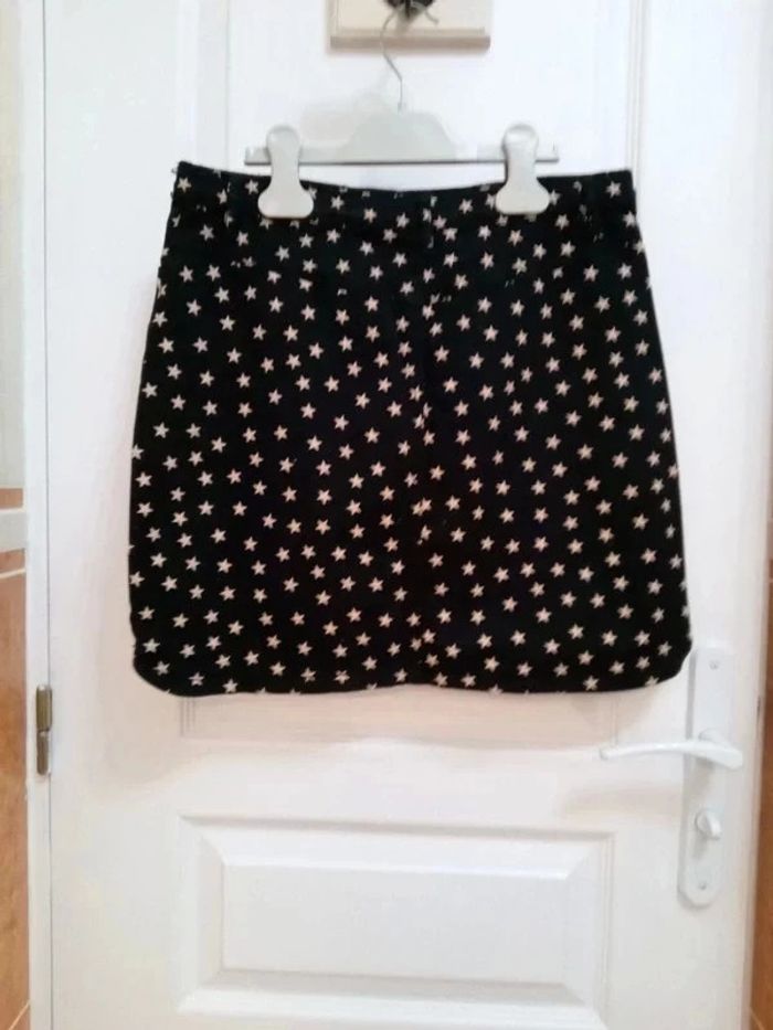 Jupe noire étoiles beiges T.12 ans - sans marque - photo numéro 2