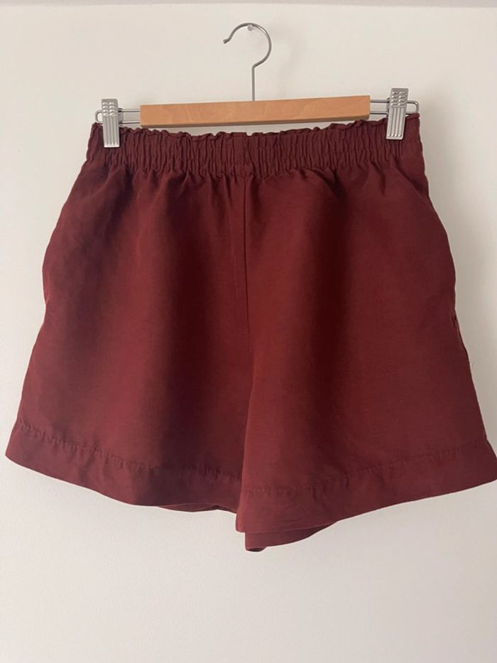 Short ample H&M en lin couleur marron taille S comme neuf - photo numéro 2