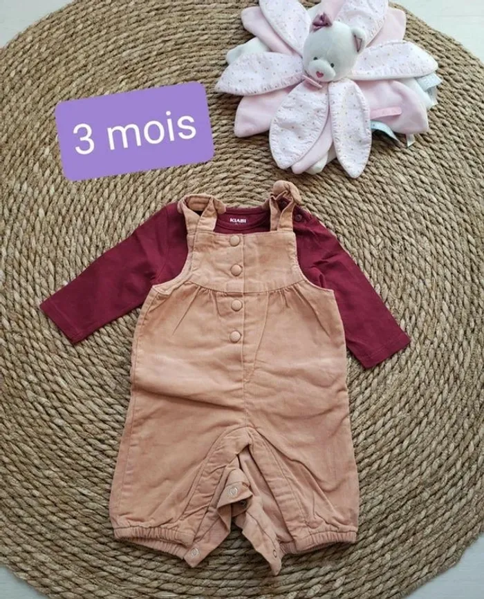 Ensemble salopette beige 3mois