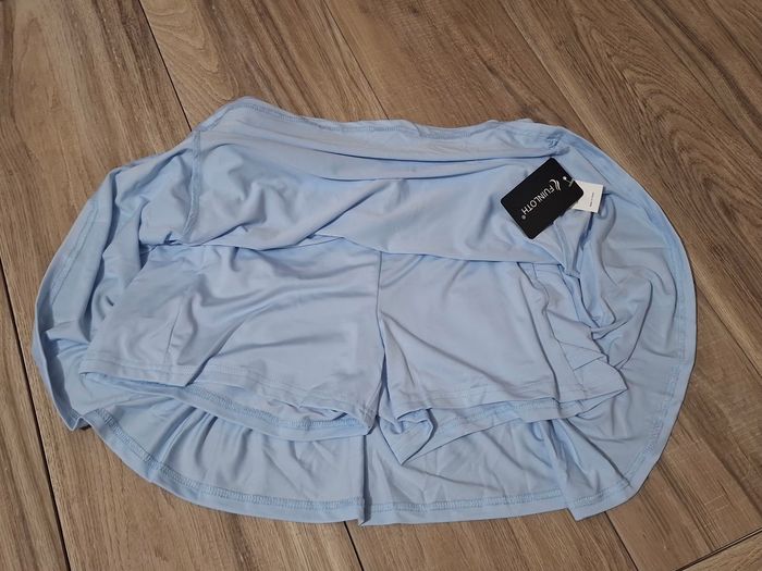 Jupe tennis femme avec short sport golf jupe-pantalon avec poches bleu ciel - photo numéro 3