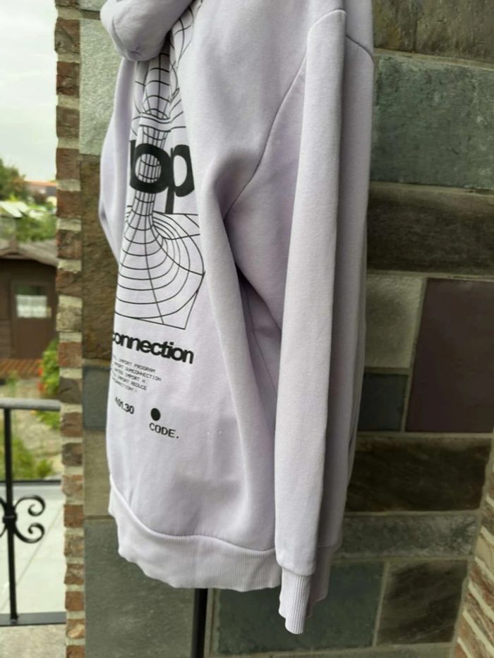Sweat mauve à capuche à motifs Bershka Taille S / 36 - photo numéro 17