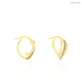 Boucles d'oreilles créoles Or Strass Ronde Résine ... - Histoire d'Or