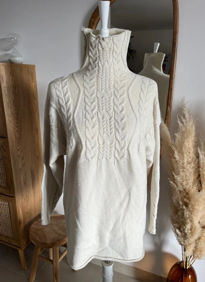 Pull col montant crème Azara Paris - photo numéro 3