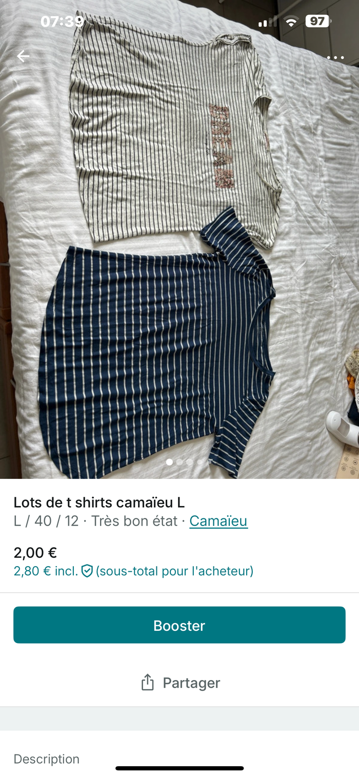 Lots de t shirts et pulls L - photo numéro 6