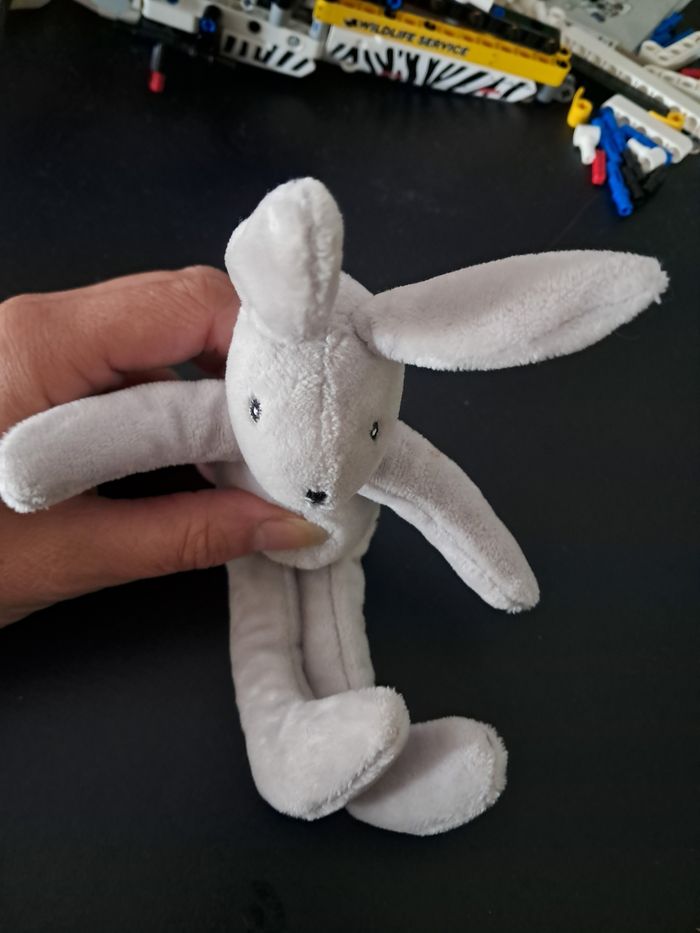 Une petite peluche lapin gris - photo numéro 4