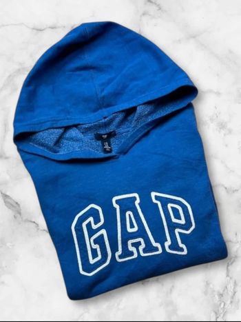 Sweat à Capuche GAP Bleu Logo Brodé – Taille XL enfant (vaut M femme)