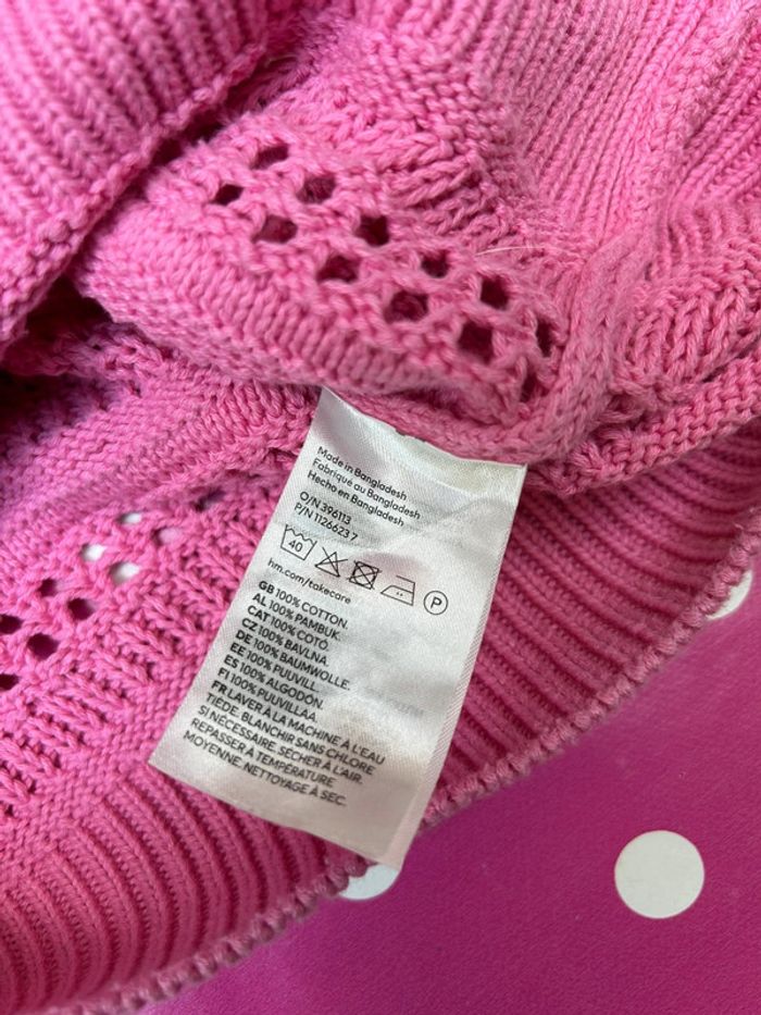 Pull été façon crochet rose fille coton - h&m 158 164 cm 12 14 ans - photo numéro 8