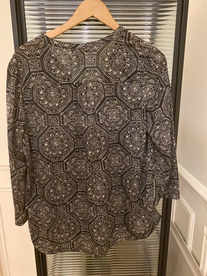 Chemisier H&M beige et noir taille L - photo numéro 5