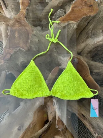 Haut de maillot de bain triangle jaune fluo Ardene