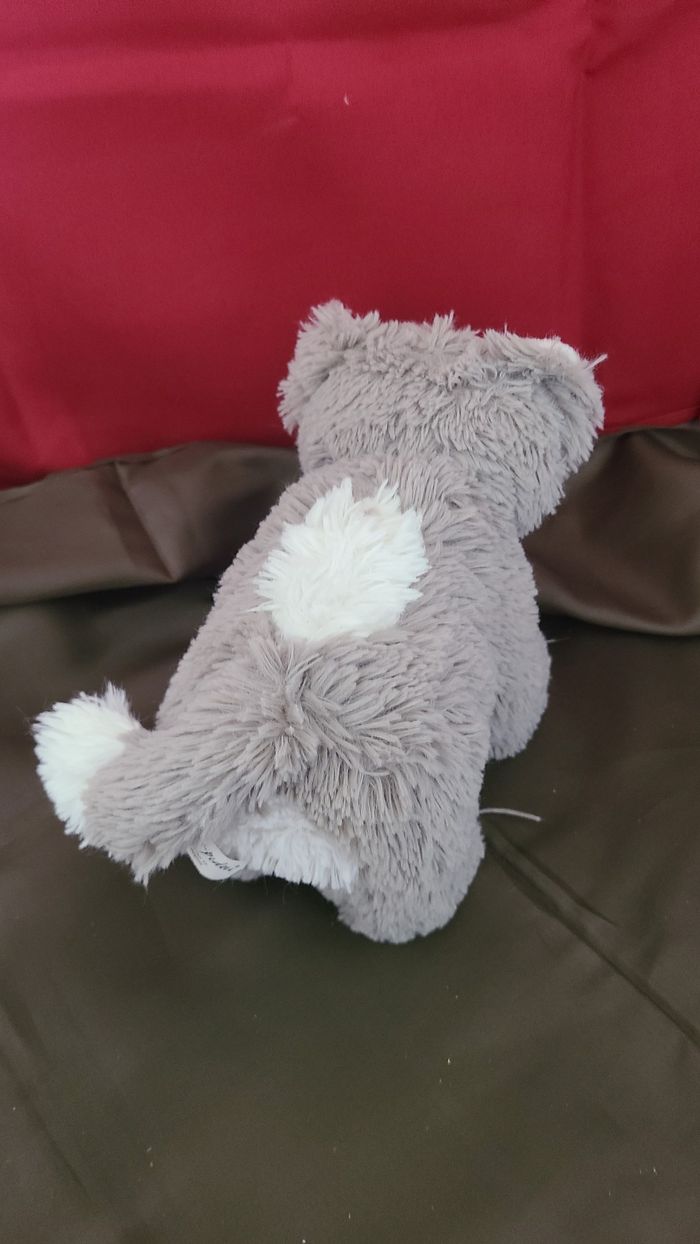 Doudou peluche chat gris blanc pomme pidou - photo numéro 2