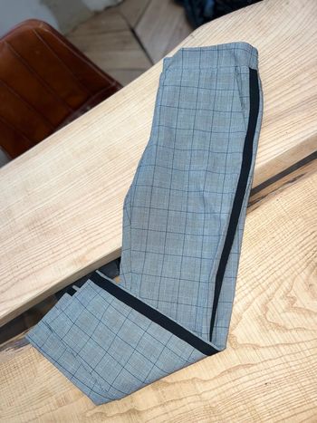 Pantalon tailleur cigarette écossais pieds de poule à carreaux taille 38