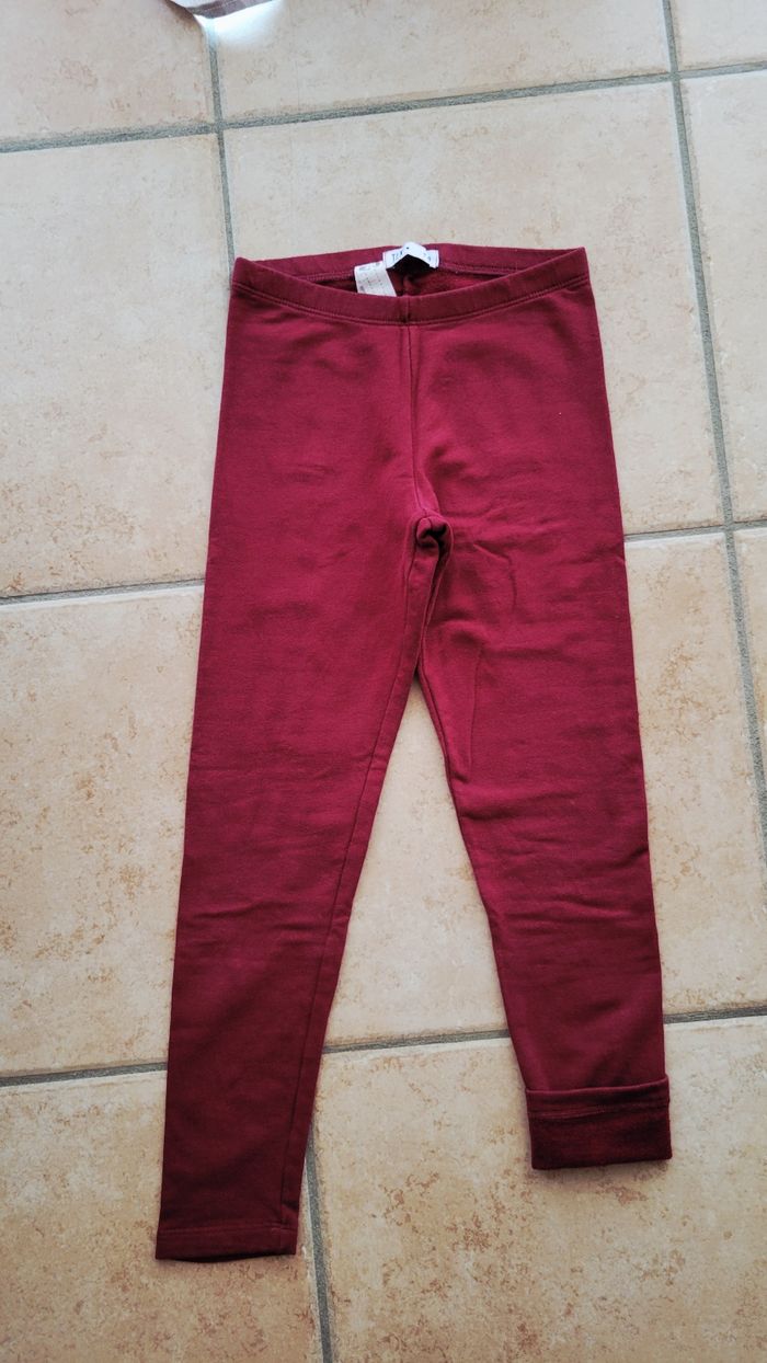 Legging chaud bordeaux taille 7-8 ans - photo numéro 3
