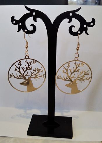 Boucles d'oreilles cerf doré