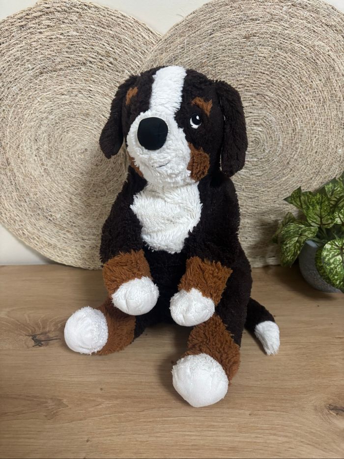 Doudou chien bouvier bernois marron blanc ikea