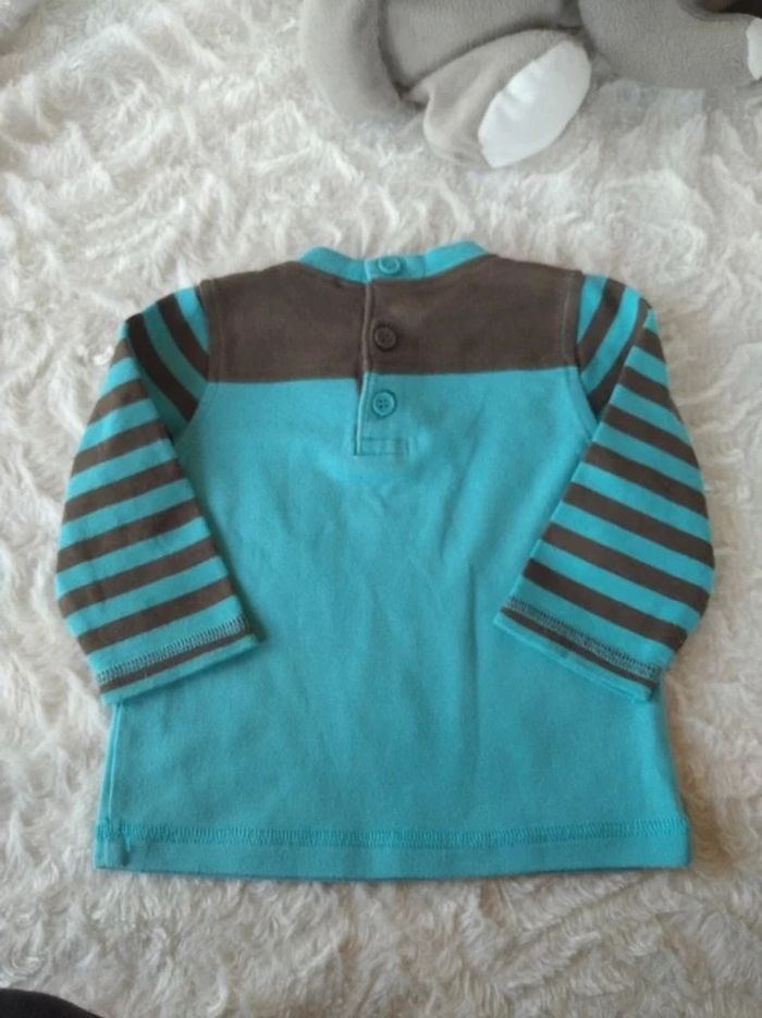 Lot de 2 tee shirt chemise manches longues Garçon 6 mois Chef de chantier Teddy chien - photo numéro 9